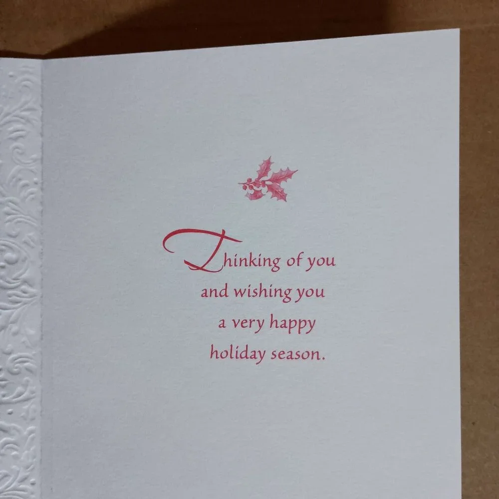 unused vintage 90s Y2K gold foil embossed Christmas holiday cards with envelopes