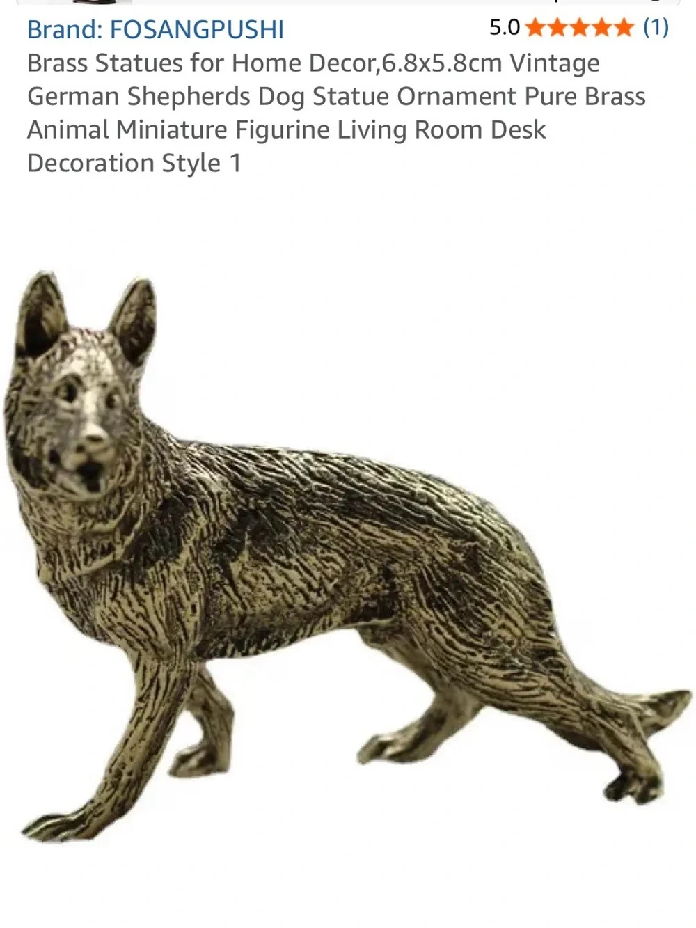 Brass German Shepherd durable color