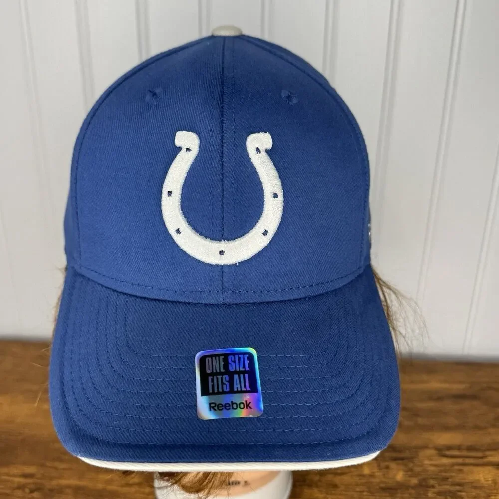 Indianapolis Colts Hat Adjustable Reebok Blue White NFL Football Wool Blend Men