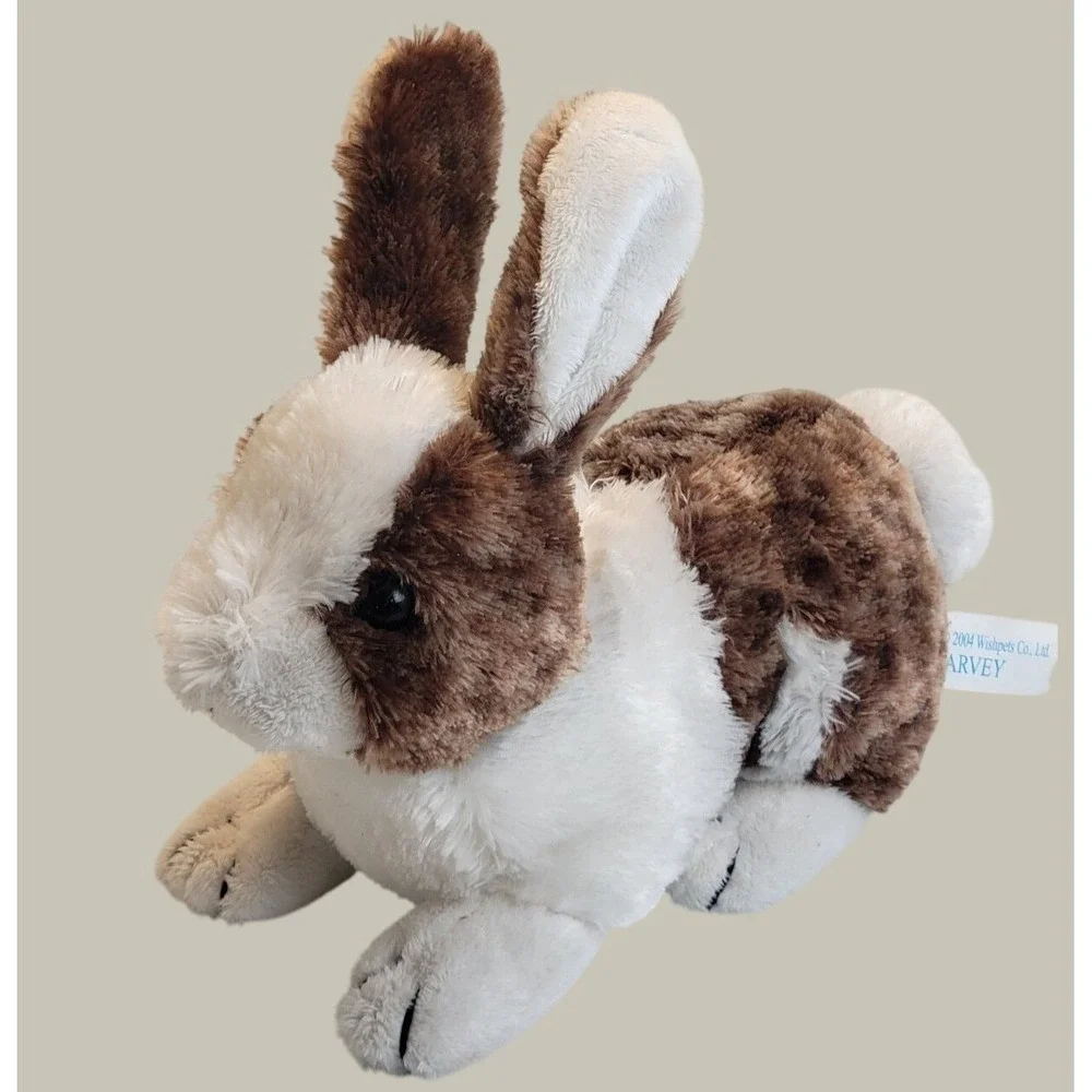 Wishpets Harvey Bunny Rabbit Stuffed Animal Plush Vintage 2004 Brown White 9