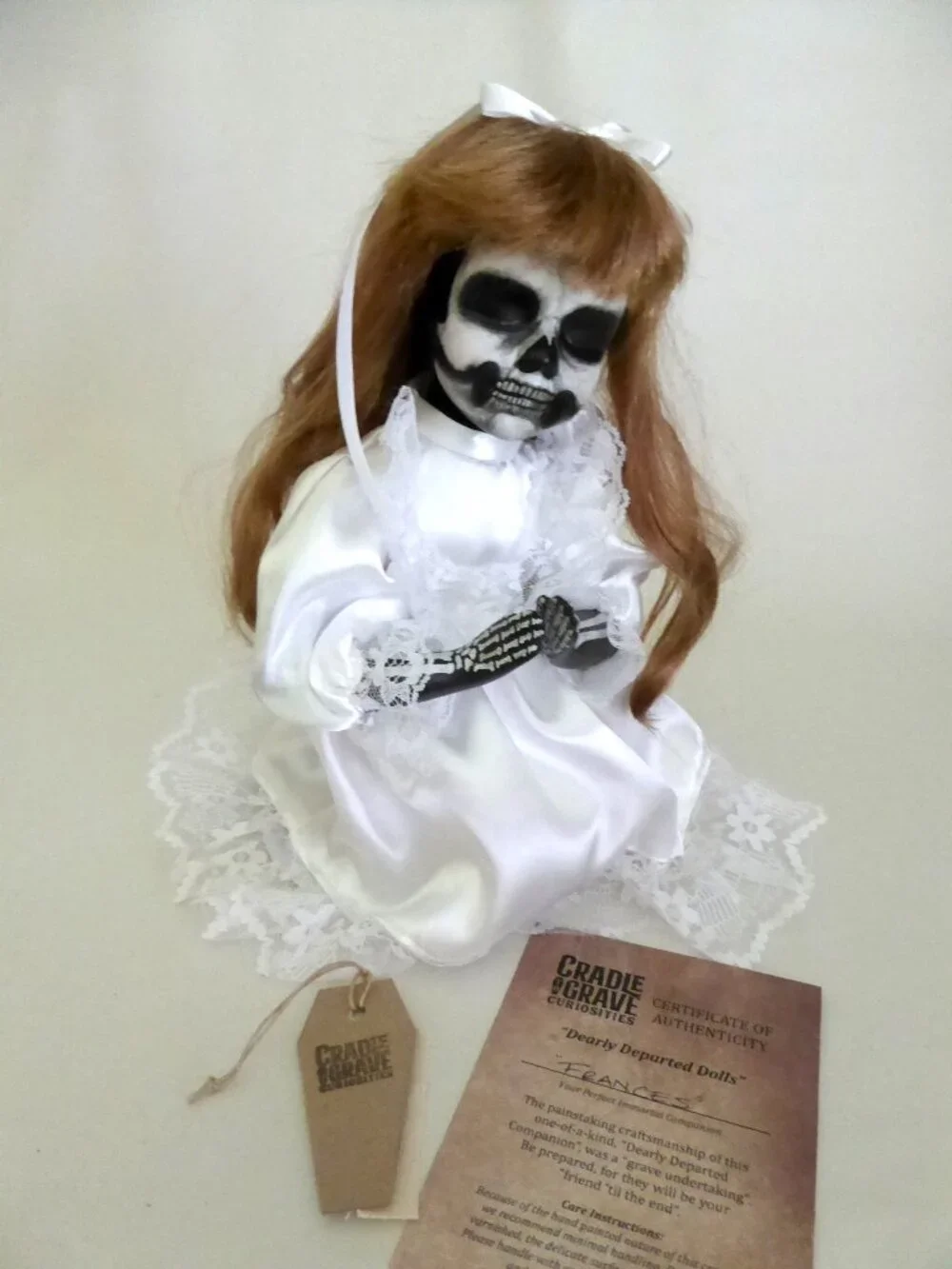 OOAK 11” KNEELING PRAYING SKELETON HORROR UNDEAD PORCELAIN DOLL PROP ODDITY