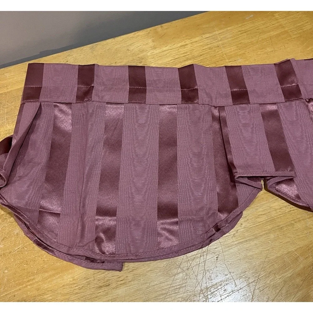 JCPenney Scalloped Pinch Valance Merlot Damask Striped‎ 80x17
