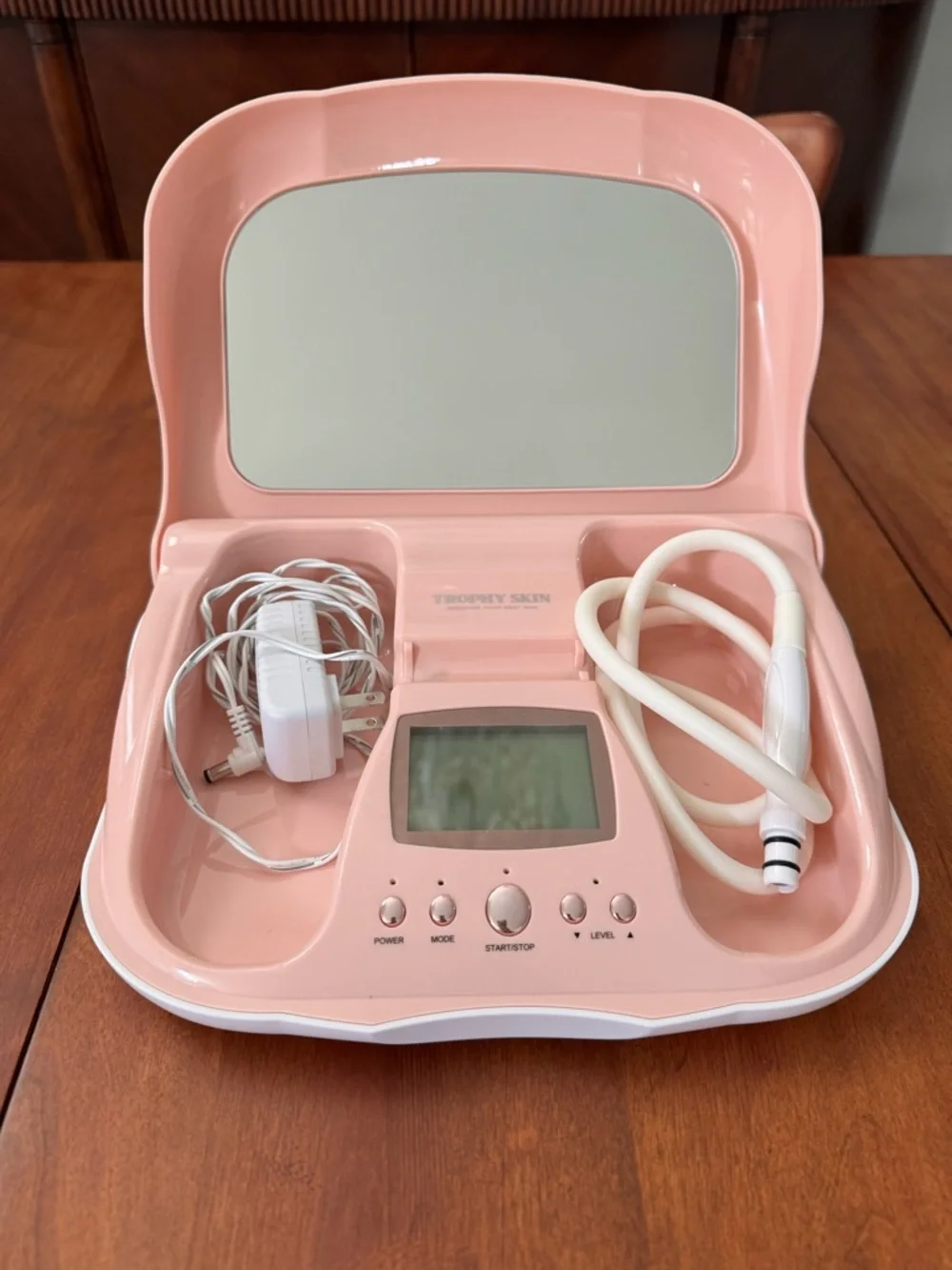 Trophy Skin Facial Microdermabrasion Device in White & Blush