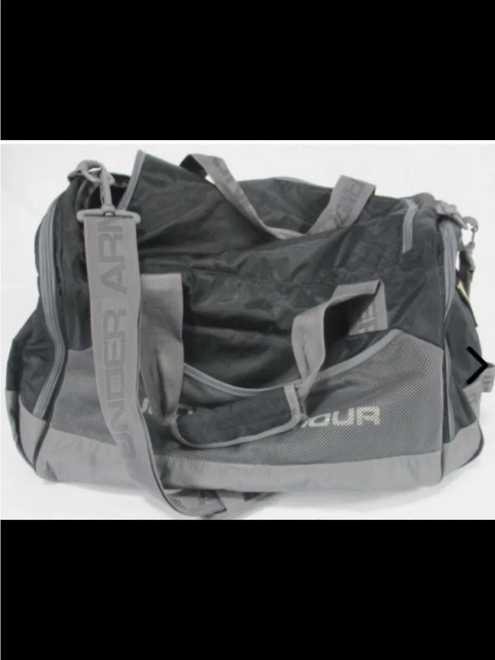 Under Armour Black and Gray Duffel Bag with Logo