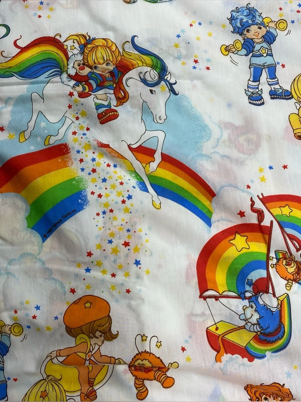 TWO SETS Rainbow Brite Vintage 1983 2-piece twin size sheet Sears Made in USA