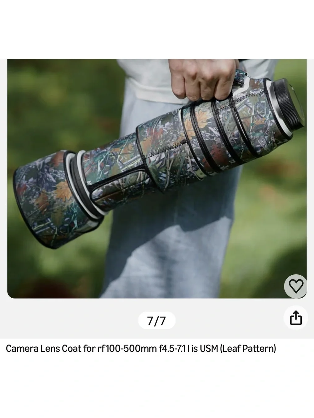 Camera Lens Coat Camouflage for Canon RF 100-500mm f/4.5-7.1L IS USM Leaf
