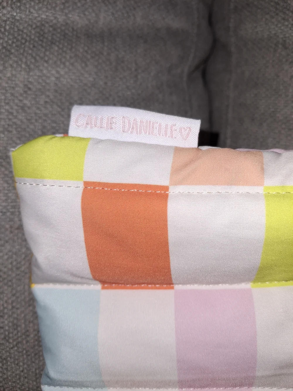 Colorful Pastel Check Quilted Pillowcase - Multicolor