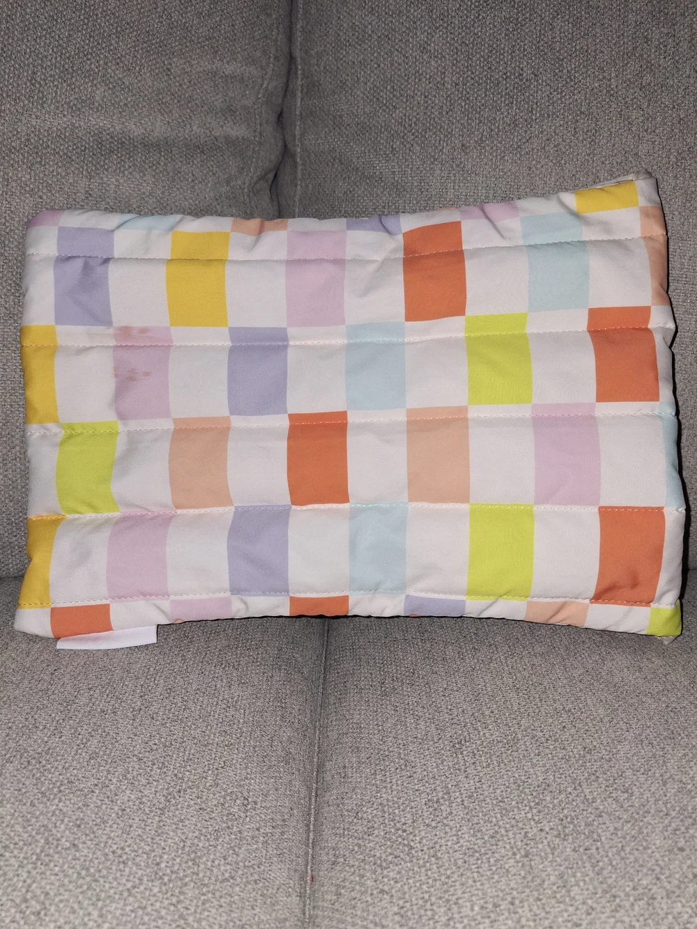 Colorful Pastel Check Quilted Pillowcase - Multicolor