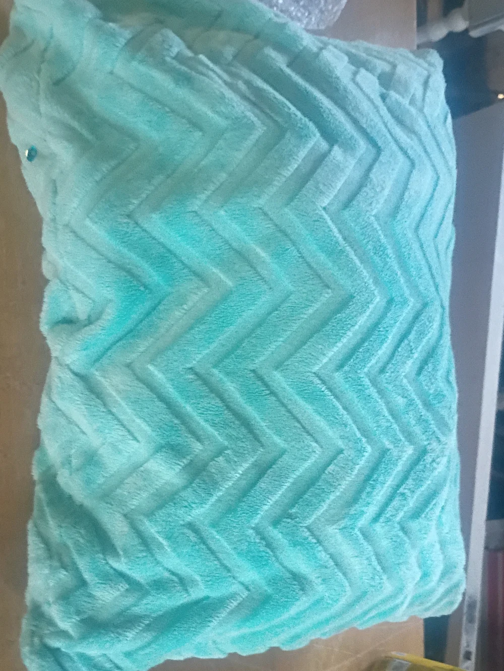 Textured Chevron Throw Pillow in Aqua