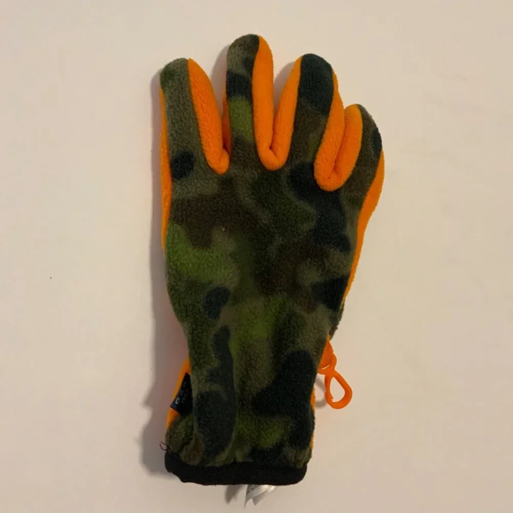 Gap Kids Green Camouflage Fleece Gloves Medium