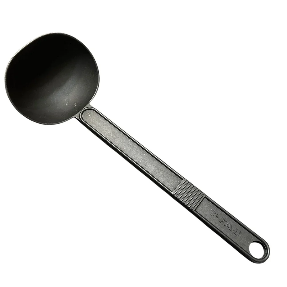Vintage T-Fal Black Plastic Ladle Soup‎ Serving Kitchen Utensil Made in Canada