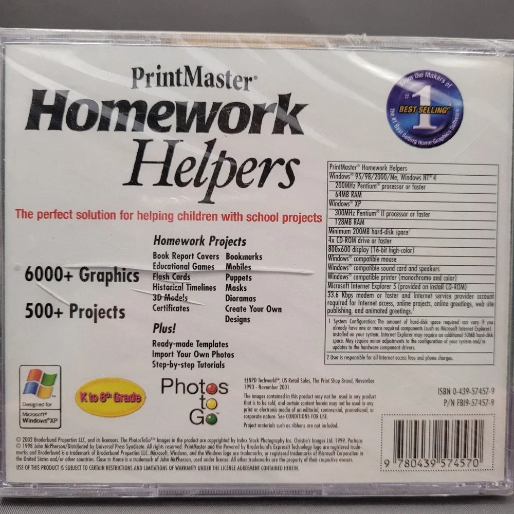 Broderbund printmaster homework
