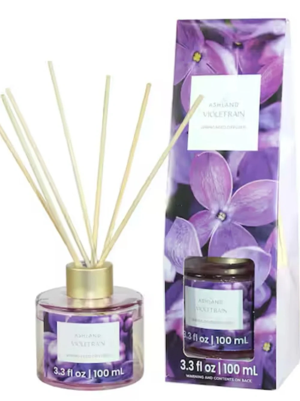 Violet Rain -Ashland Reed Diffuser with Gold Cap