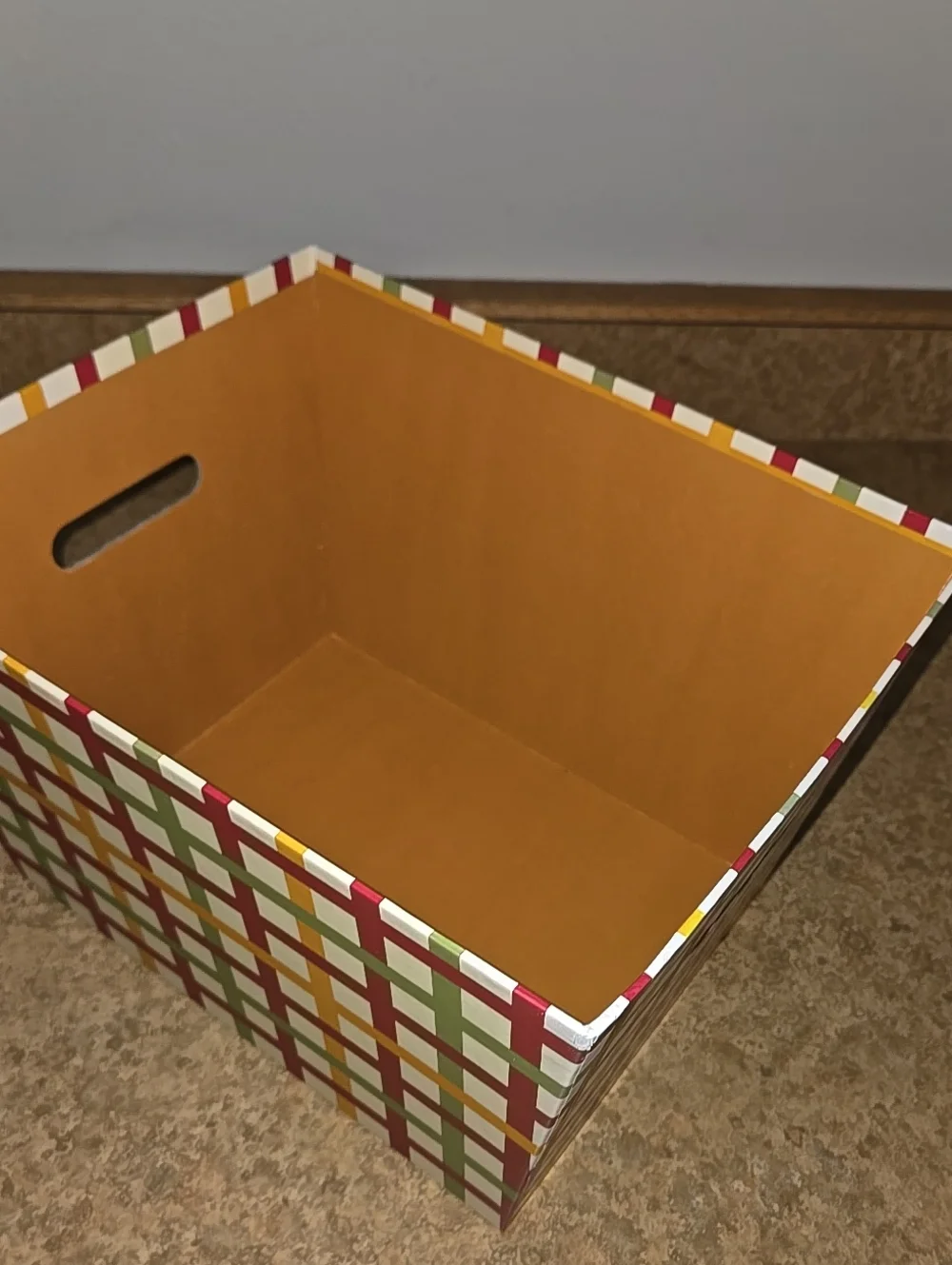 Decorative Plaid Storage Bin in Multi-Color