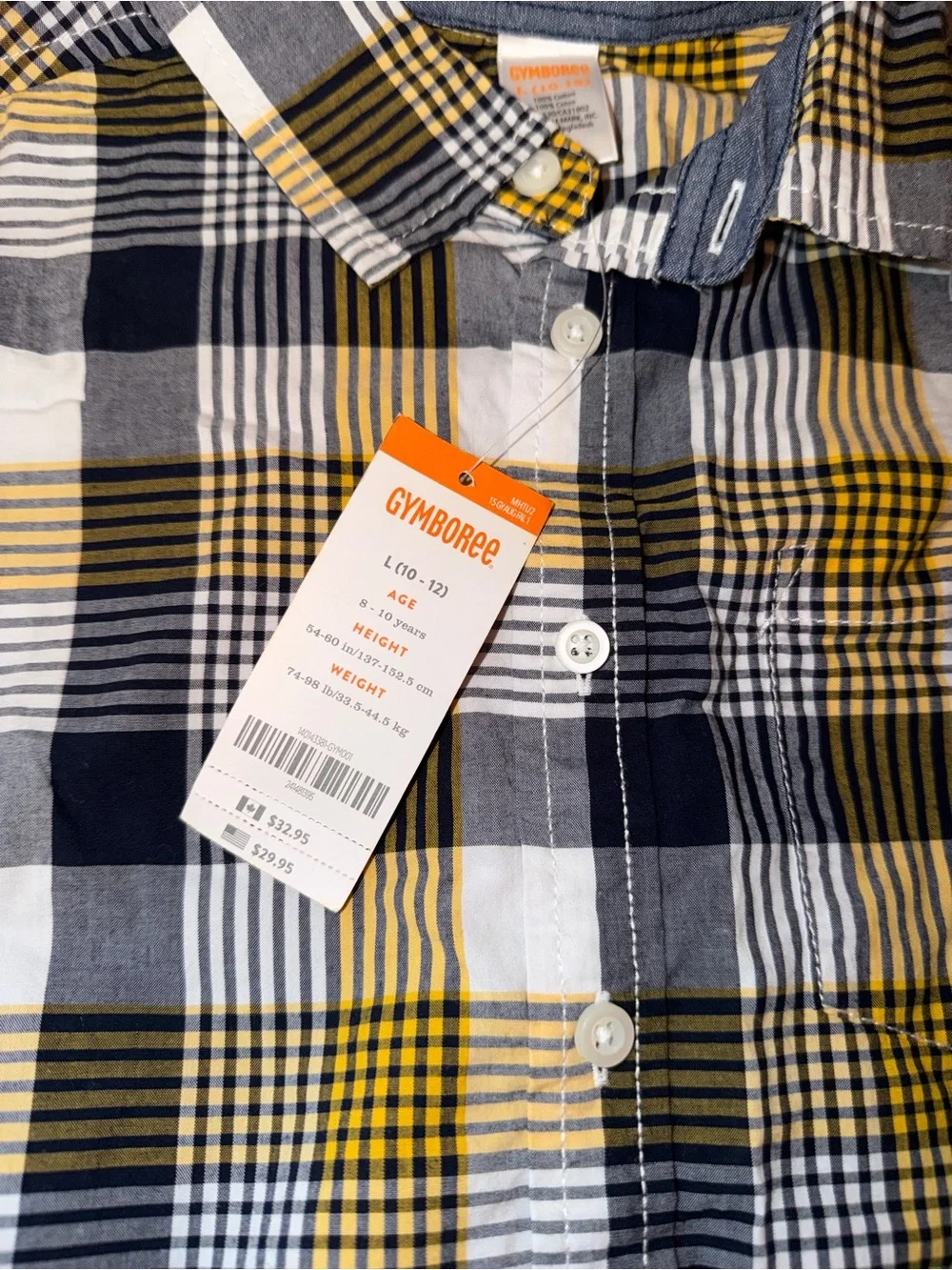 Gymboree size large (10-12) nwt long sleeve button down top