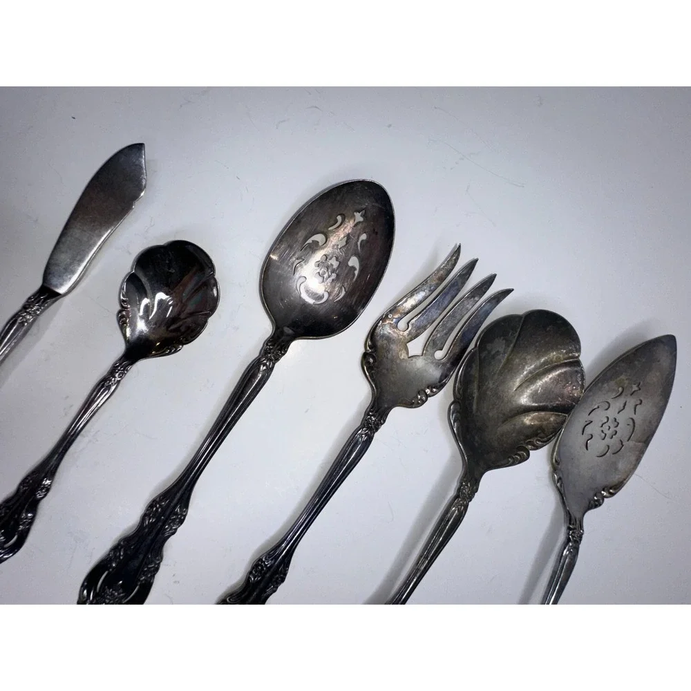Community Brahms Silver Plated Replacement Flatware Serving 6 Pc Knife‎ Fork Pie