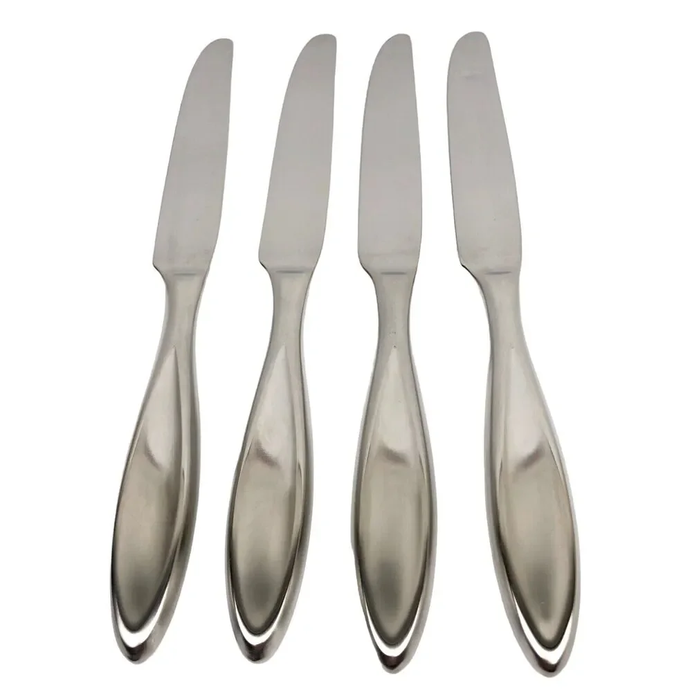 Unused Yamazaki De Sousa TOSCANI SOLARI Dinner Knife Set of 4 Stainless Flatware