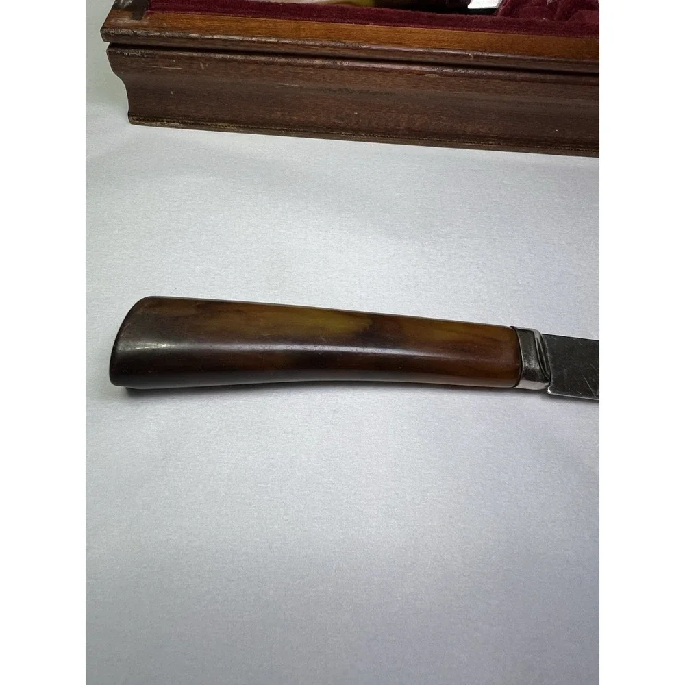 Vintage 1847 Roger's Bros Wood Display Case Box With 6 Nice‎ Wood Handle Knives