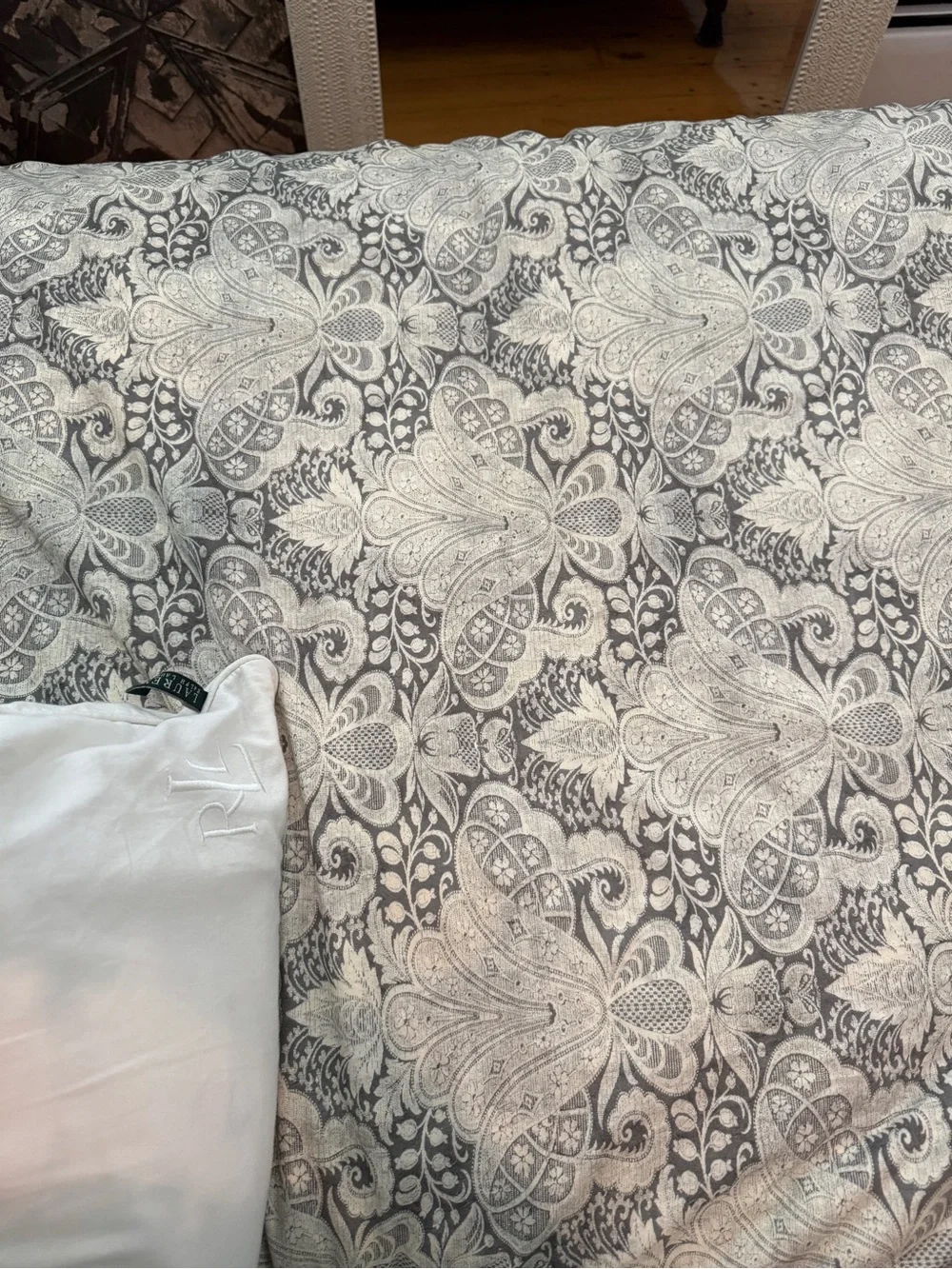 Pottery Barn Paisley Patterned Cotton Duvet Queen Cover Set with Shams