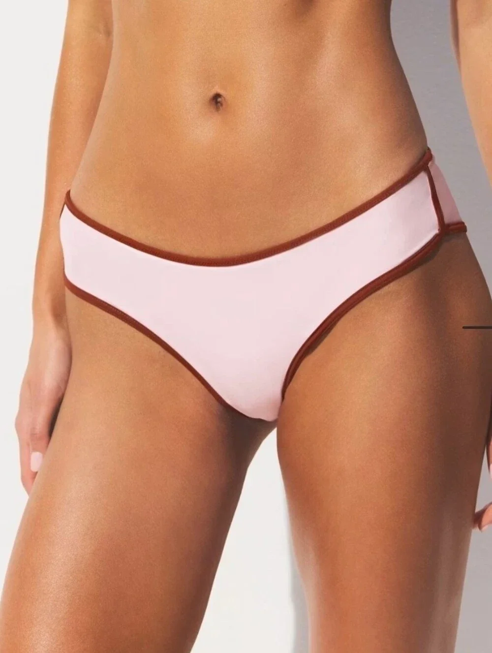 Skins Women’s Pink Contrast Trim Triangle Bikini Hipster Size S