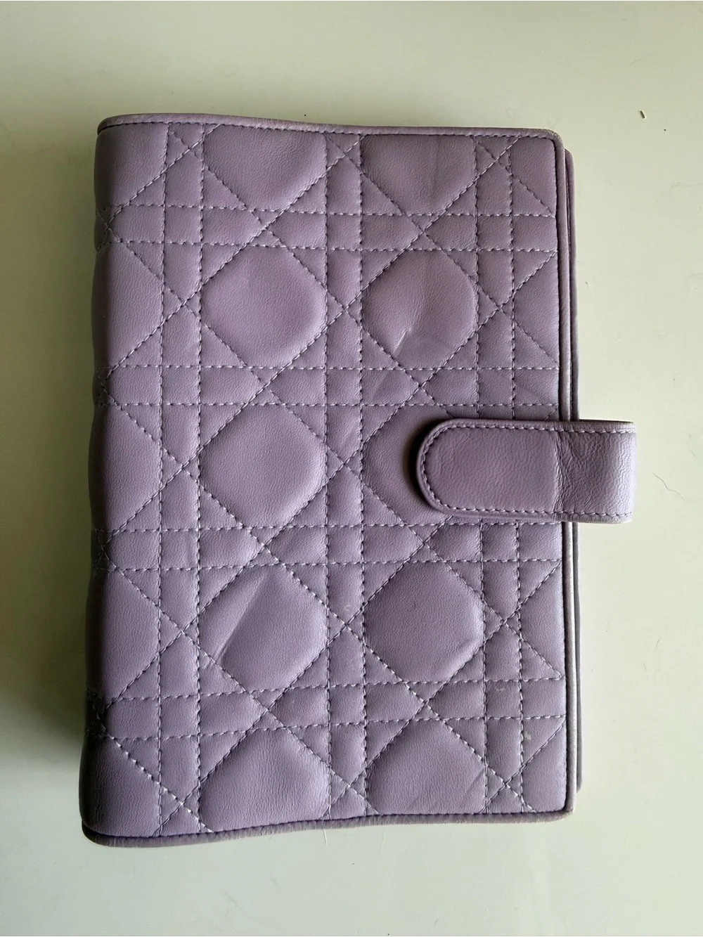 RARE Dior Lavender Quilted Leather MM Personal size Agenda
