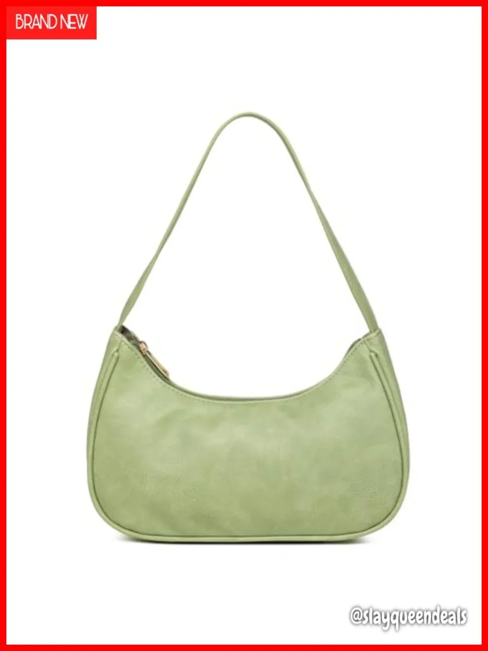 Vegan Leather Hobo Sling Tote Handbag with Zipper Closure Retro