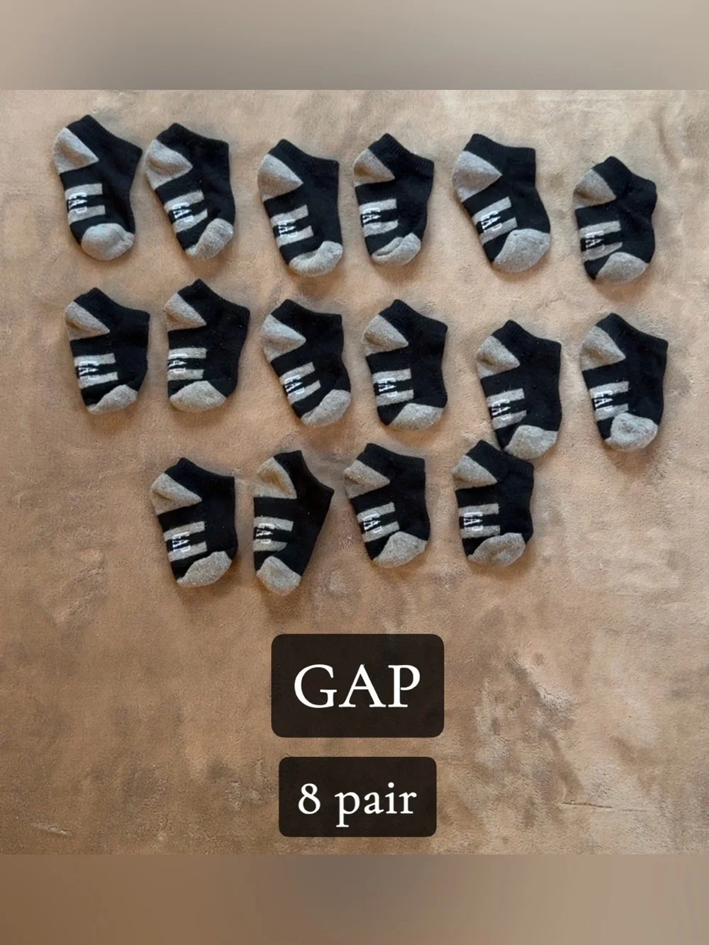 GAP Men’s Black & Gray No-Show Athletic Socks - 8 Pairs