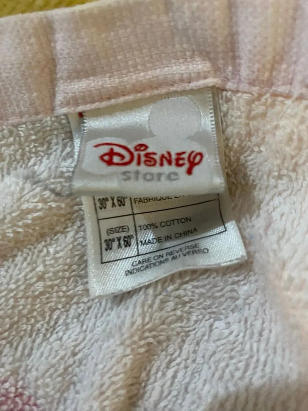 VTG Disney store, Aurora Belle, Cinderella Ariel cotton beach towel 30 x 60