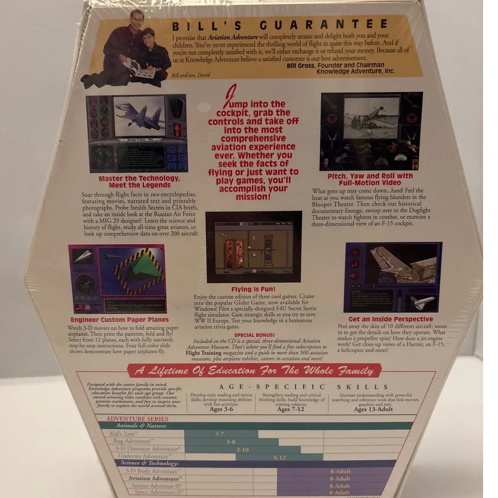 Knowledge Adventure Aviation Adventure PC CD-Rom‎ Game Sealed 1994 JumpStart