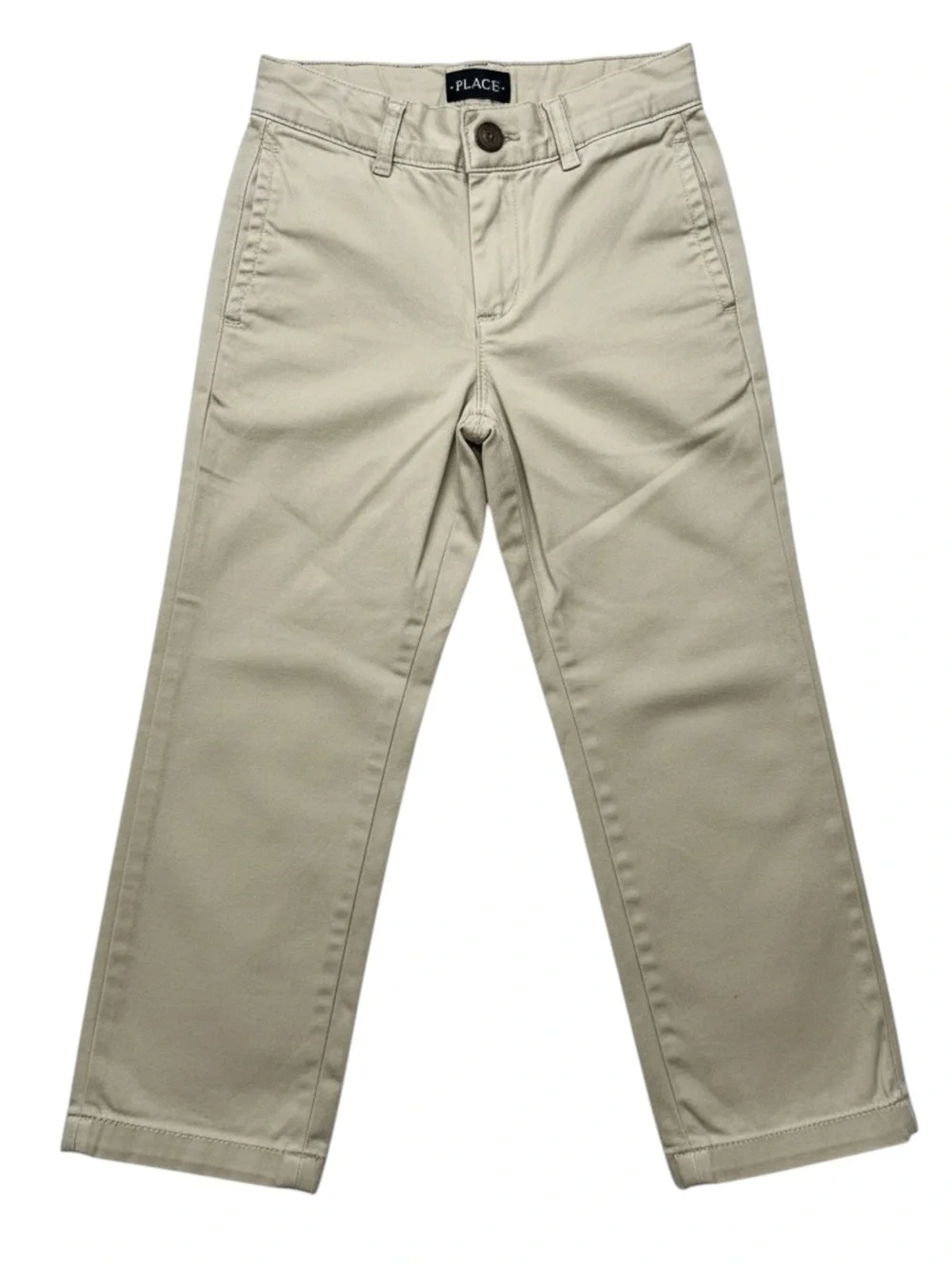 The Children's Place Boys Size 5 Stretch Chino Pants Uniform Tan Beige Khaki NWT