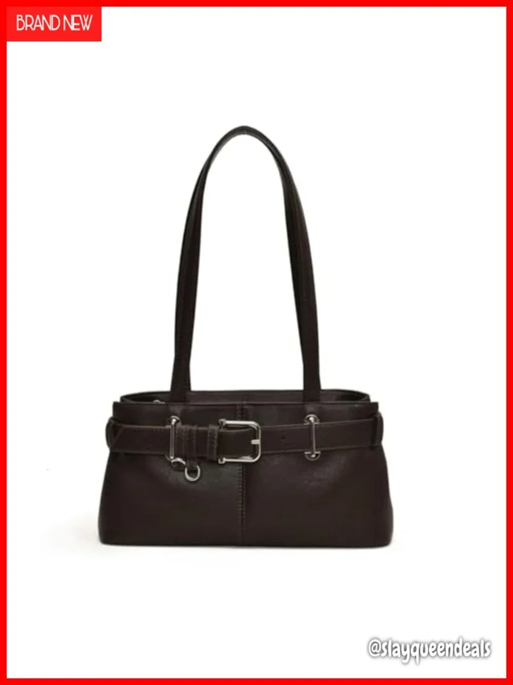 Vintage Y2K Hobo Purse with Belt Buckle Small PU Leather Underarm Satchel