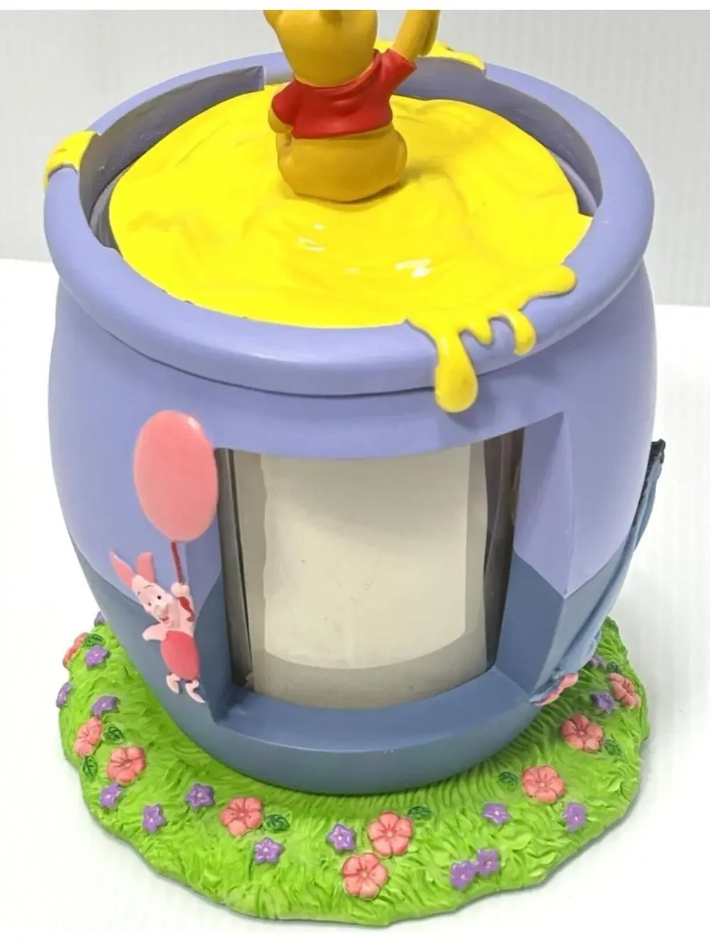 Vintage Disney Store Winnie the Pooh Spinning Honey Pot Resin Picture Frame Rare