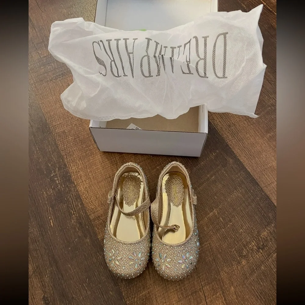 Dream Pairs Kids Gold Sparkle Dress Shoes