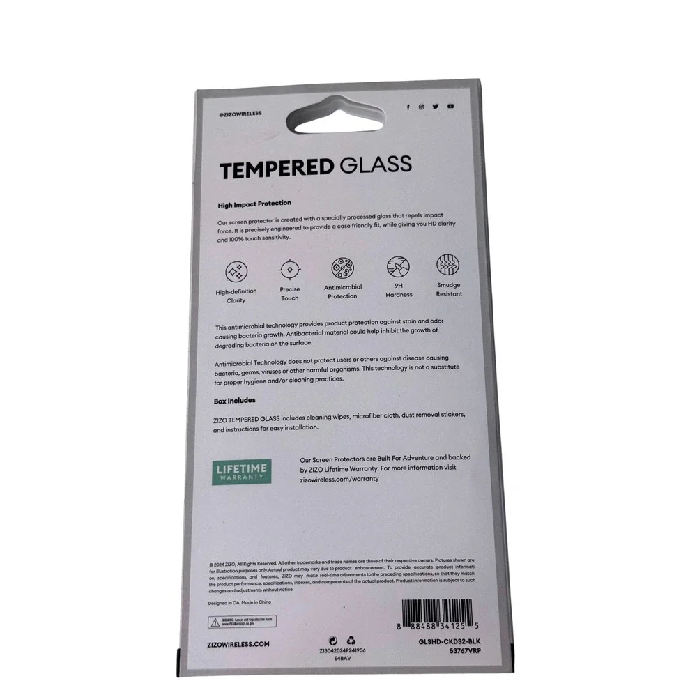 Zizo tempered glass