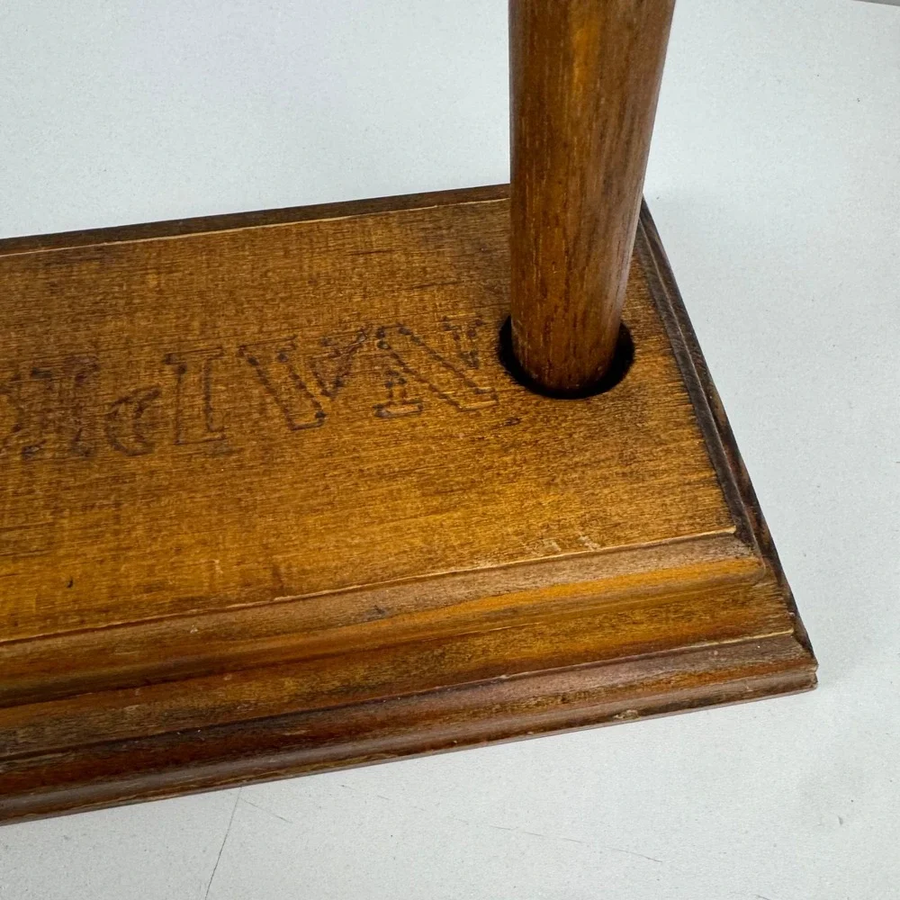 Vintage Wooden Napkin Holder Weighted Two Post Rustic Farmhouse Kitchen Decor‎