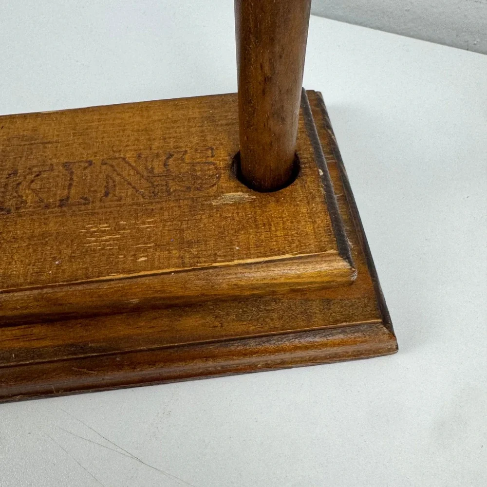 Vintage Wooden Napkin Holder Weighted Two Post Rustic Farmhouse Kitchen Decor‎