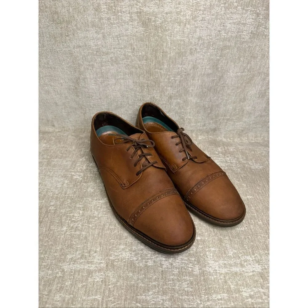 Sebago Men's Leather Cap Toe Lace Up Oxford Derby Dress Shoes Brown Size 11