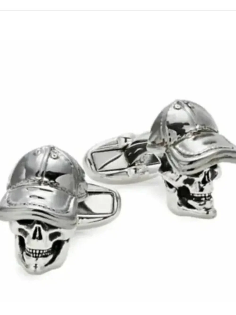 Paul Smith Skull Ball Cap Cufflinks Silver T-Bar Mens Gift Box