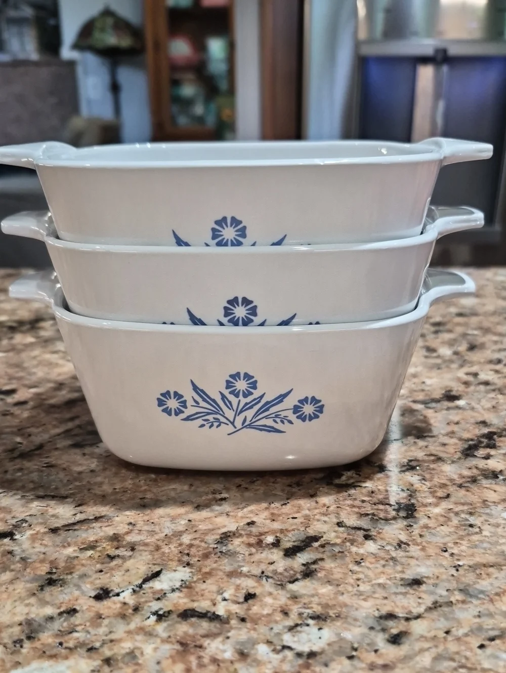 Corning Ware Blue Cornflower Bakeware Dishes P-43-B - Set of 3