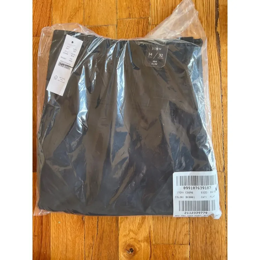 J. Crew 484 Slim-fit tech pant in Black size 34/32