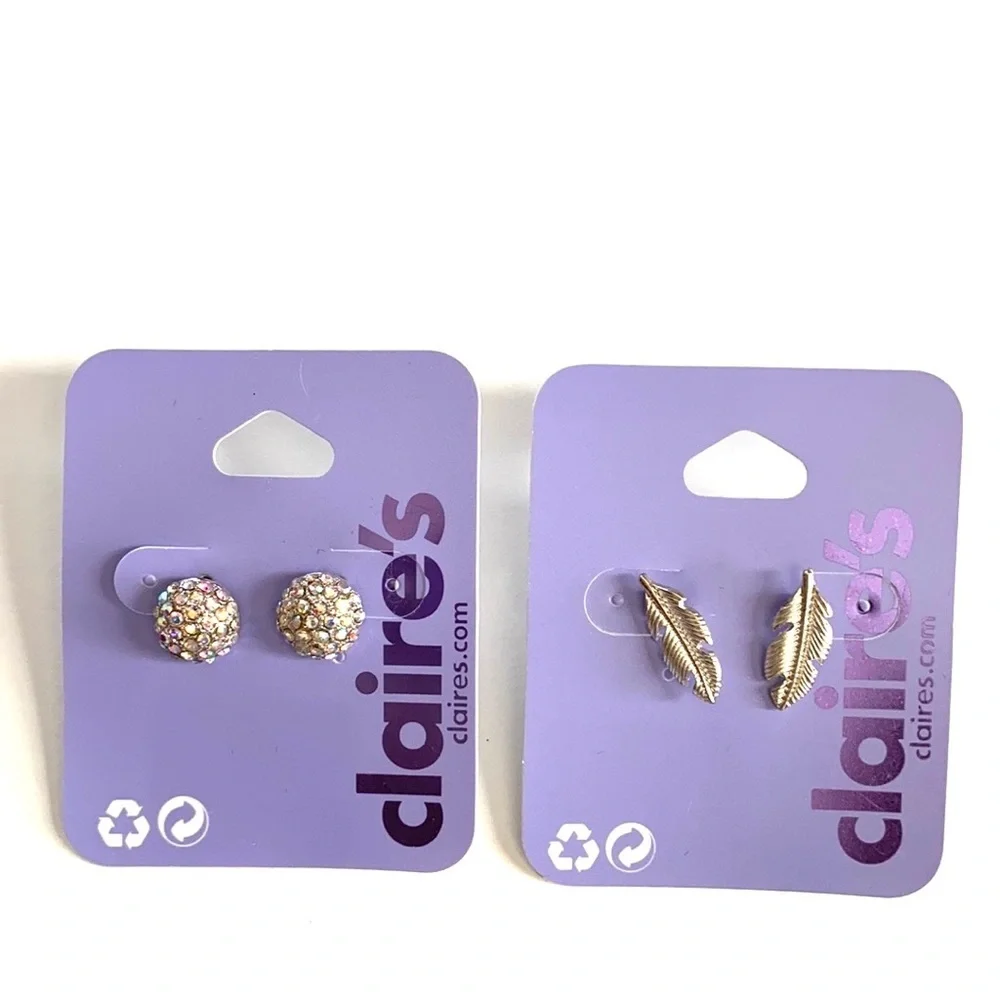 Claire’s Lot of (2) pairs‎ of earrings, NWT - In Original Sealed Packagin…