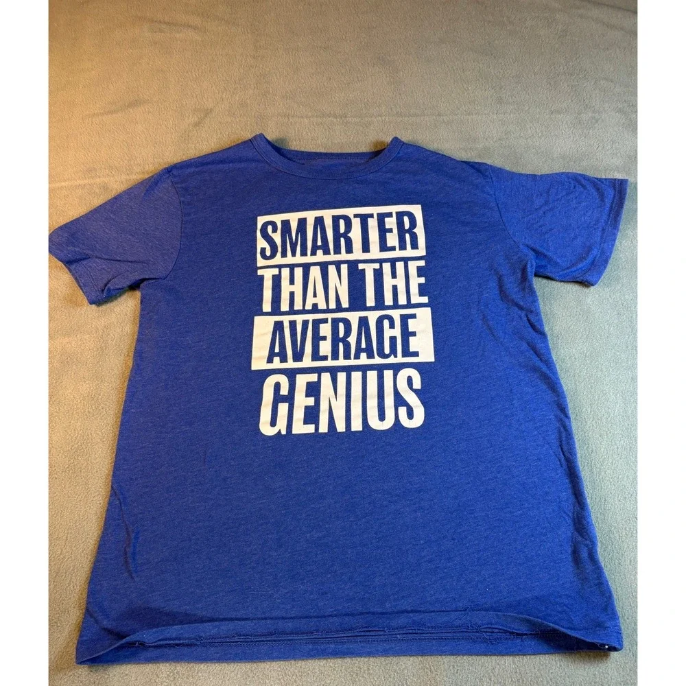 The Children's Place Boys Blue Smarter Than Average Genius‎ Graphic Tee XXL 16