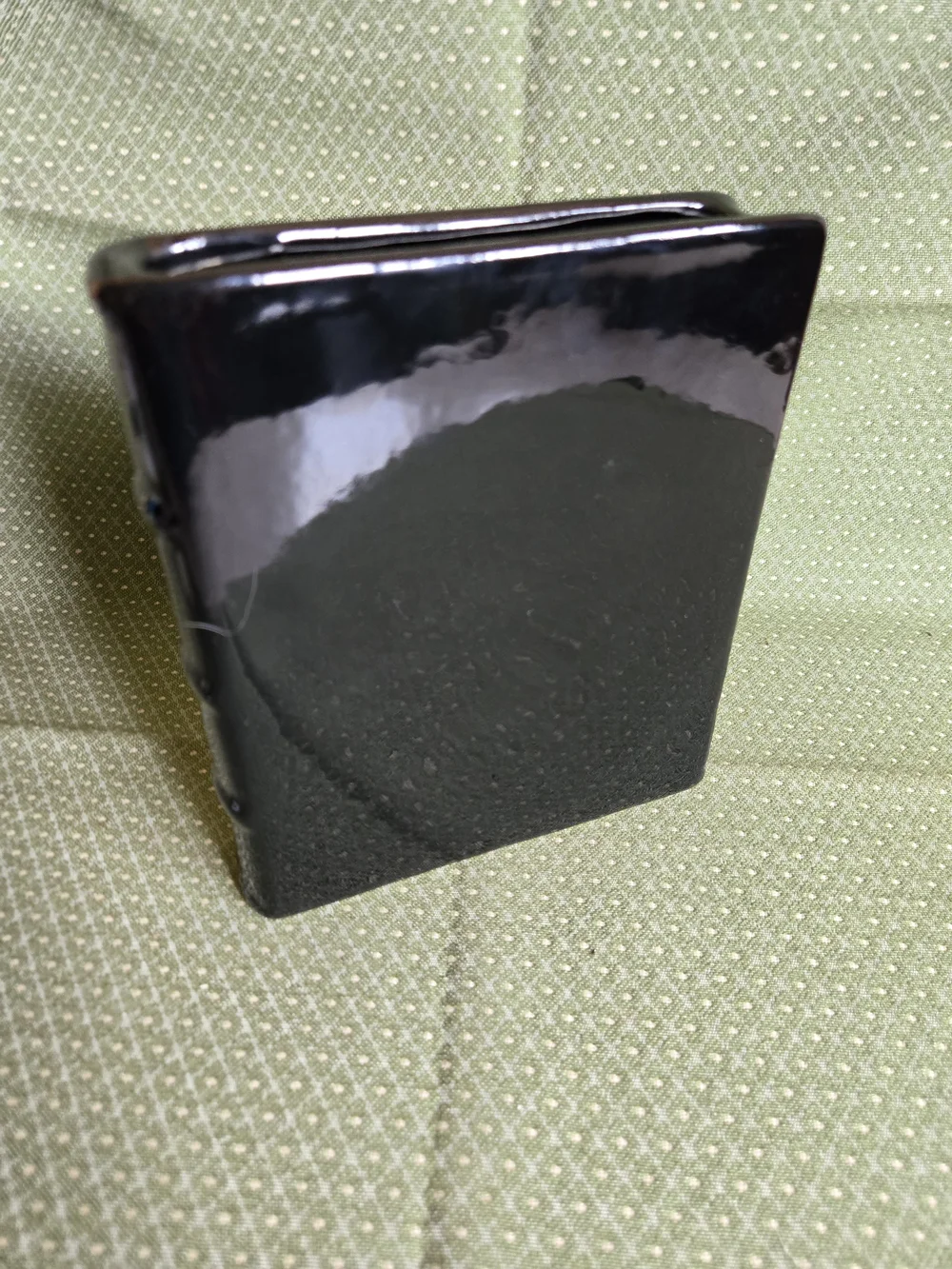 Book Vase - Glossy Black Square Ceramic