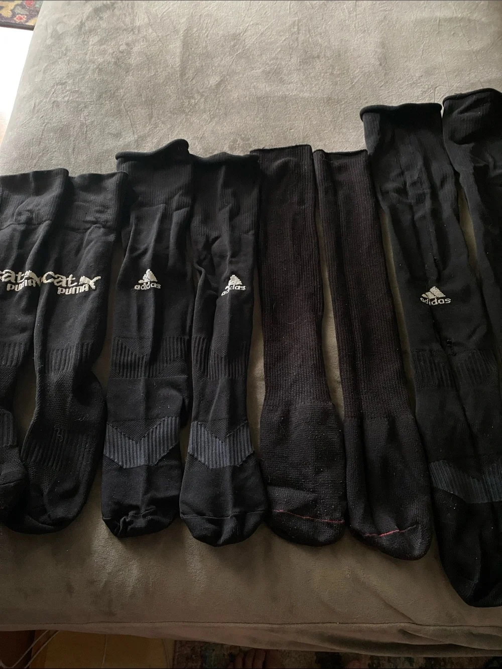Bundle of 4 Black Athletic Soccer Socks