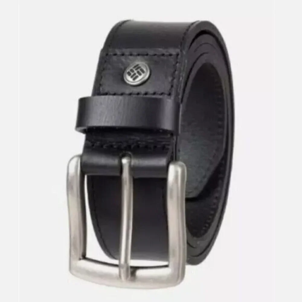 NEW Columbia Men's Leather Belt L Fits Pant Size 36-38 Black