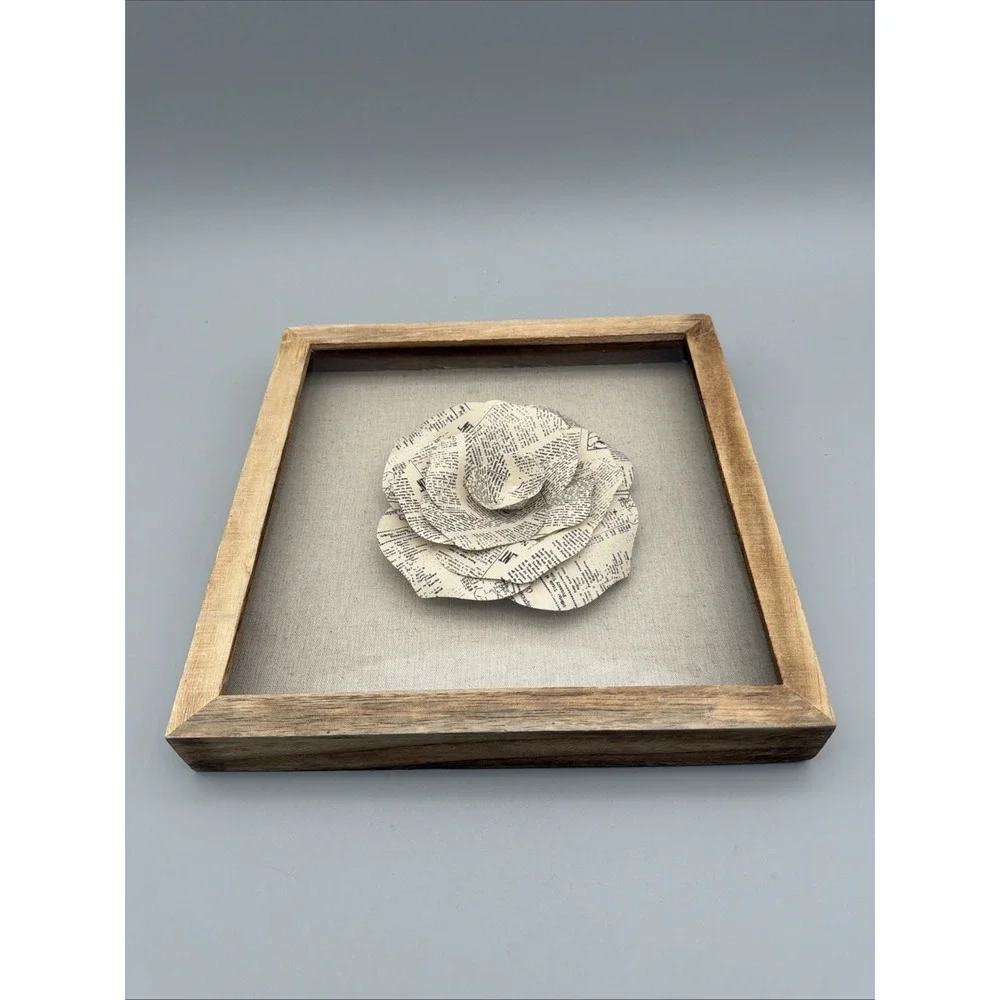 3D Art Framed Newspaper Origami Wooden Finished Frame 11