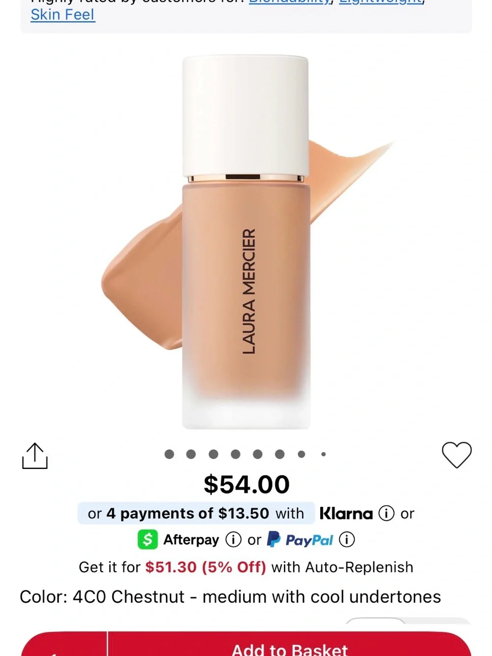 Laura Mercier Real Flawless Foundation - 4C0 Chestnut (NEW)
