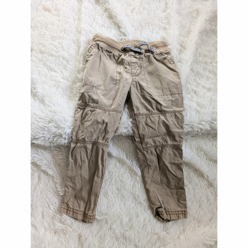 Carter's 100% Cotton Tan Khaki Cargo Pull On Pants Toddler Size 2T
