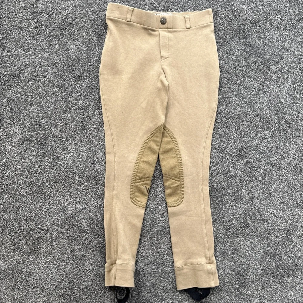 Girls 8 Tuff Rider Tan Equestrian Pull On Riding Breeches Horse Brown
