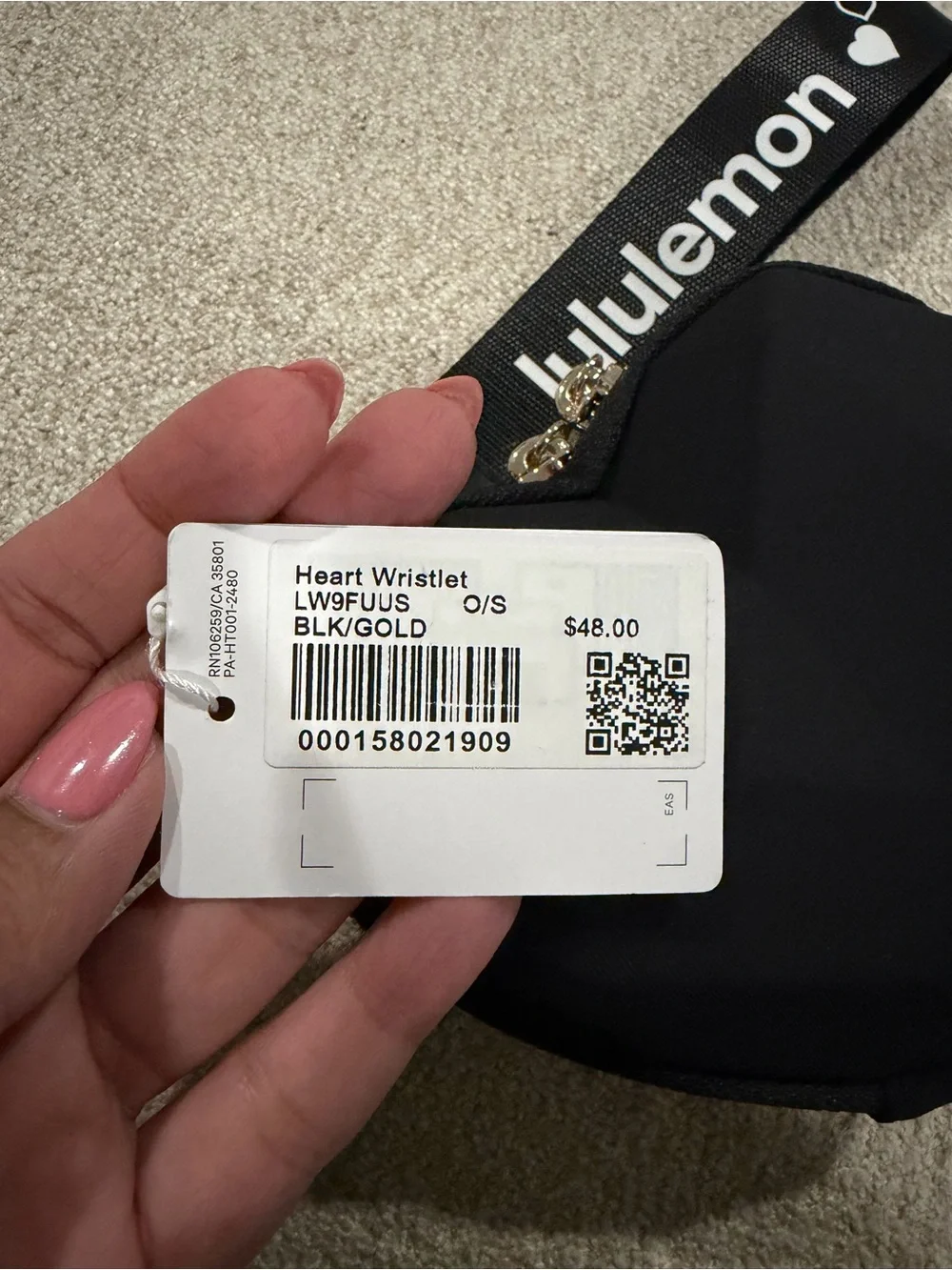 lululemon athletica gold tags